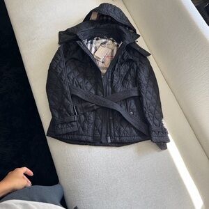 Burberry Black Quilted Trench Coat